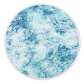 Zee oceaanwater verspreidt landschap groot keramische knop (Voorkant)