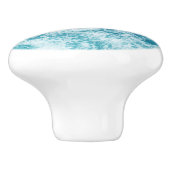Zee oceaanwater verspreidt landschap groot keramische knop (Zijkant)