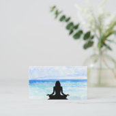 ** Zee Ocean Beach Mindfulness Meditatie Yoga Visitekaartje (Staand voorkant)