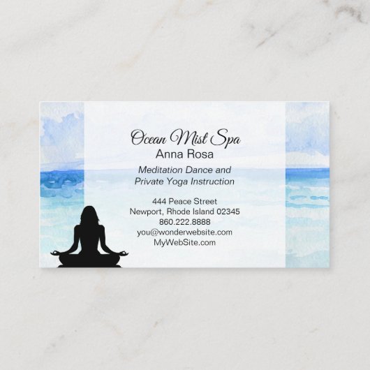 ** Zee Ocean Beach Mindfulness Meditatie Yoga Visitekaartje (Achterkant)