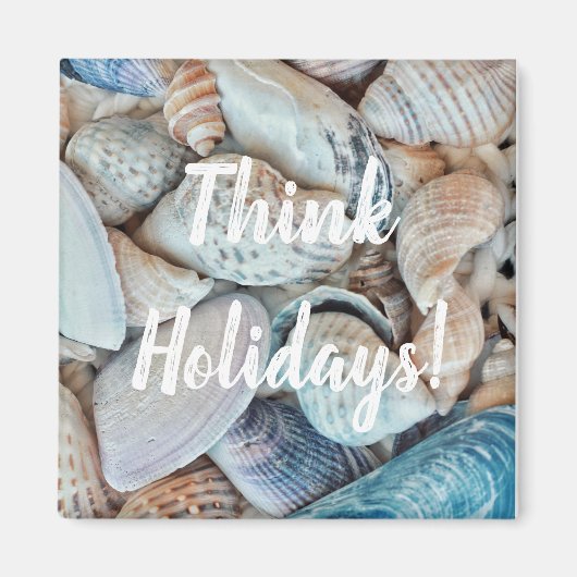 Zee Ocean Beach Vibes Denk Feestdagen Shells Magne Magneet (Voorkant)