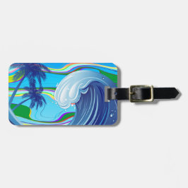 Zee Ocean big Wave Water bagagelabel