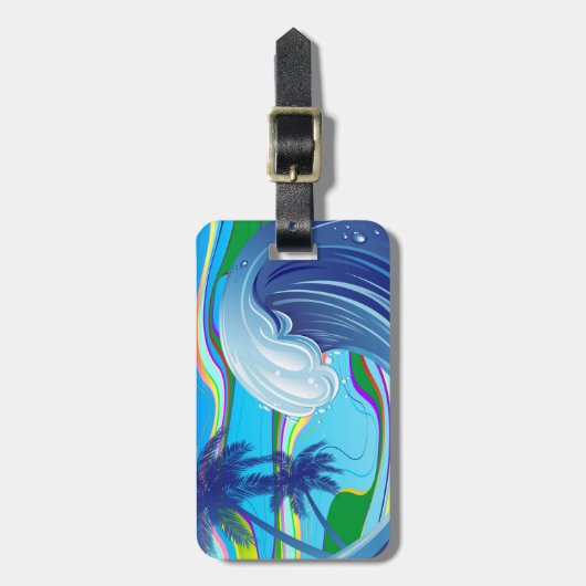 Zee Ocean big Wave Water bagagelabel (Voorkant verticaal)