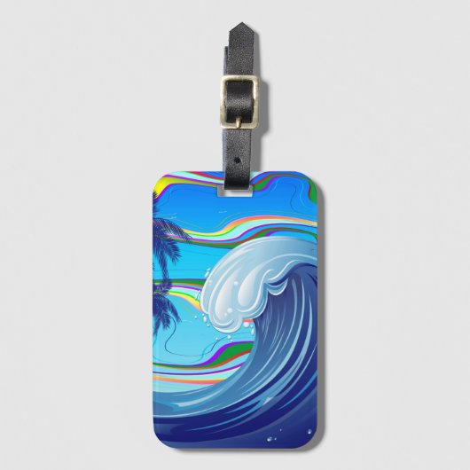 Zee Ocean big Wave Water Bagagelabel (Voorkant (verticaal))