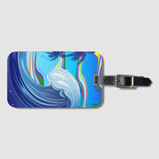 Zee Ocean big Wave Water Bagagelabel (Voorkant (horizontaal))