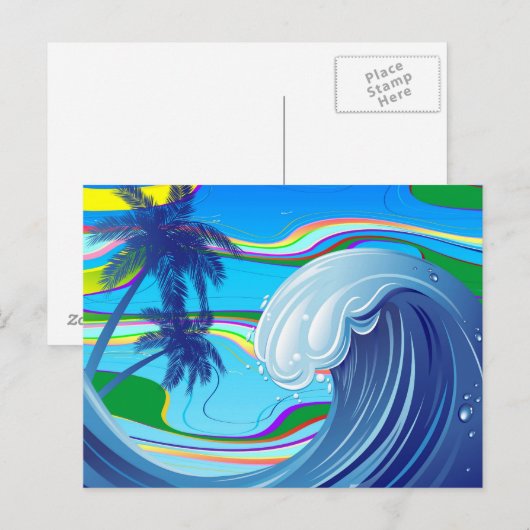 Zee Ocean big Wave Water briefkaart (Voorkant / Achterkant)
