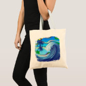 Zee Ocean big Wave Water canvas tas (Voorkant (product))