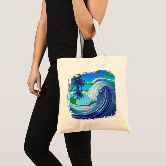 Zee Ocean big Wave Water canvas tas (Voorkant (product))