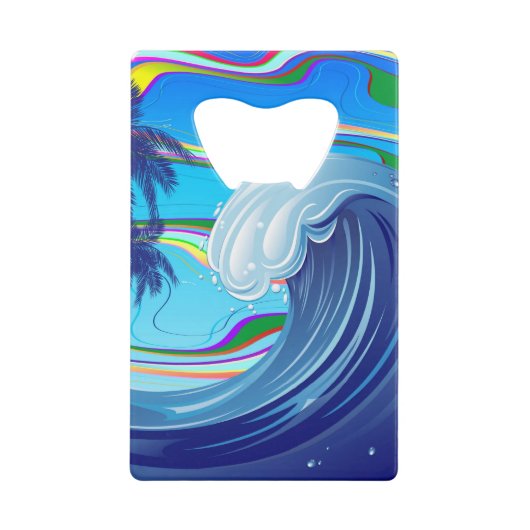 Zee Ocean big Wave Water Creditkaart Flessenopener (Voorkant)