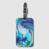 Zee Ocean big Wave Water Double-Sided sleutelhange Bagagelabel (Voorkant (verticaal))