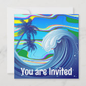 Zee Ocean big Wave Water Double-Sided sleutelhange Kaart (Voorkant)