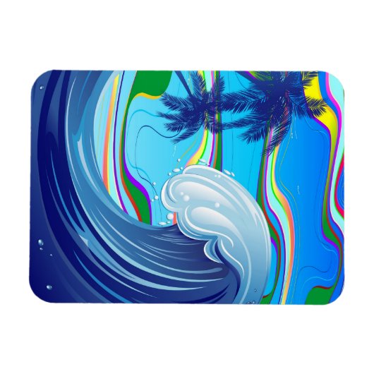 Zee Ocean big Wave Water Double-Sided sleutelhange Magneet (Horizontaal)