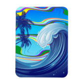 Zee Ocean big Wave Water Double-Sided sleutelhange Magneet (Verticaal)