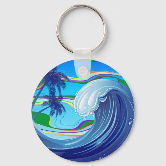 Zee Ocean big Wave Water Double-Sided sleutelhange Sleutelhanger (Voorkant)