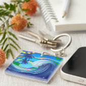 Zee Ocean big Wave Water Double-Sided sleutelhange Sleutelhanger (Voorkant Rechts)