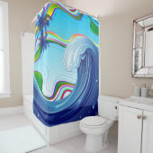 Zee Ocean big Wave Water Douchegordijn (In situ)