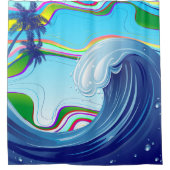 Zee Ocean big Wave Water Douchegordijn (Voorkant)