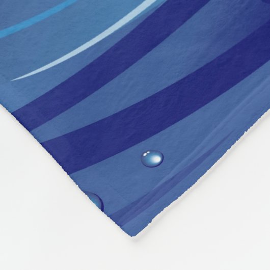 Zee Ocean big Wave Water Fleece Deken (Hoek)