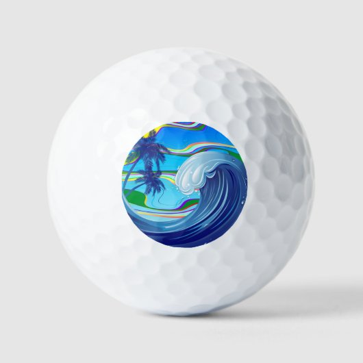 Zee Ocean big Wave Water Golfballen (Voorkant)