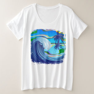 Zee Ocean big Wave Water Grote Maat T-shirt