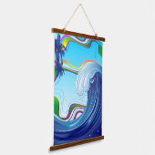 Zee Ocean big Wave Water Hangend Wandkleed (Gebogen)