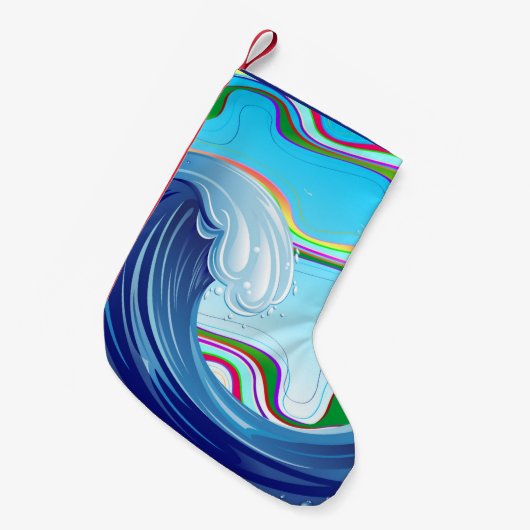 Zee Ocean big Wave Water Kleine Kerstsok (Voorkant (Hangend))