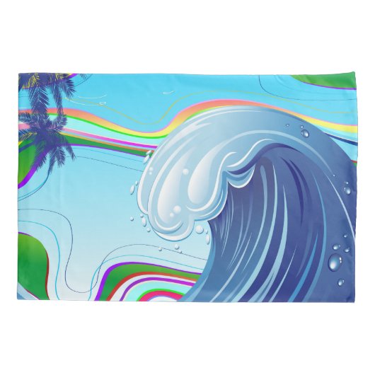 Zee Ocean big Wave Water Kussensloop (Achterkant)