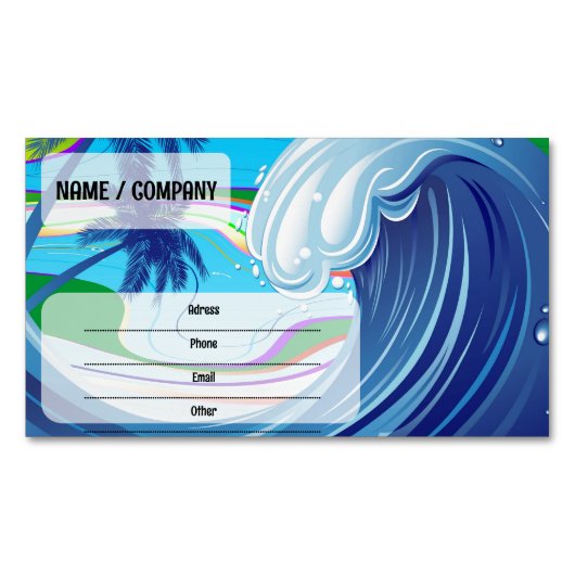 Zee Ocean big Wave Water Magnetisch Visitekaartje (Voorkant)