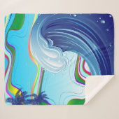 Zee Ocean big Wave Water Sherpa Deken (Voorkant (horizontaal))