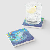 Zee Ocean big Wave Water Stenen Onderzetter (Zijkant)