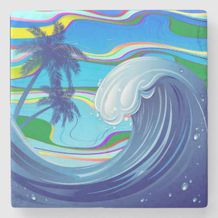 Zee Ocean big Wave Water Stenen Onderzetter