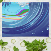 Zee Ocean big Wave Water Theedoek (Gevouwen)