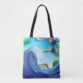 Zee Ocean big Wave Water Tote Bag (Voorkant)