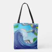 Zee Ocean big Wave Water Tote Bag (Achterkant)