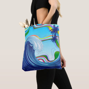 Zee Ocean big Wave Water Tote Bag