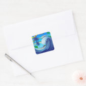 Zee Ocean big Wave Water Vierkante Sticker (Envelop)