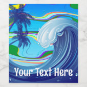 Zee Ocean big Wave Water Wijn Etiket (Enkel label)