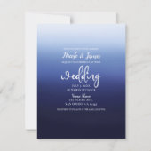 Zee Ocean Blue Modern Minimal Beach Wedding Kaart (Voorkant)