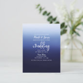 Zee Ocean Blue Modern Minimal Beach Wedding Kaart (Staand voorkant)