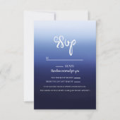 Zee Ocean Blue Modern Minimal Beach Wedding RSVP Kaartje (Voorkant)