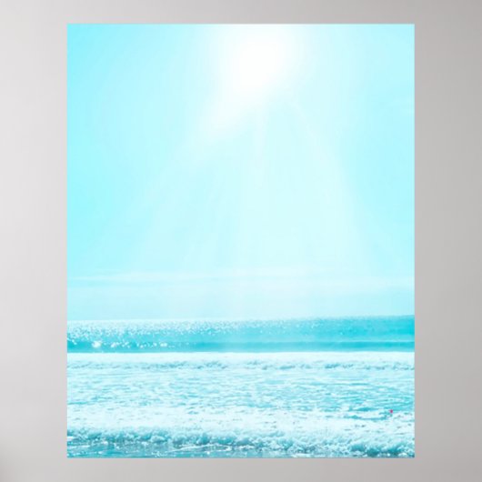 Zee Ocean Blue Summer Surf Poster (Voorkant)