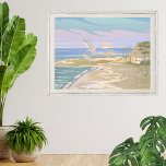 Zee Ocean Coastal Beach Art Foto Afdruk<br><div class="desc">Breng jezelf naar de serene kustgelukzaligheid van een zomerdag met dit kunstgedrukte poster, dat de essentie van een rustige strandscène vastlegt. De zachte pasteltinten blauw, roze, paarse, bruine en crèmes roepen de kalmerende uitstraling op van een zonsondergang aan de kust of zonsopgang, waar het zachte surf van de oceaan de...</div>