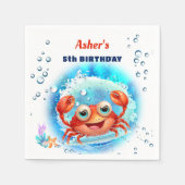 Zee Ocean Crab Verjaardags Zwembad Party Boy Custo Servet (Voorkant)