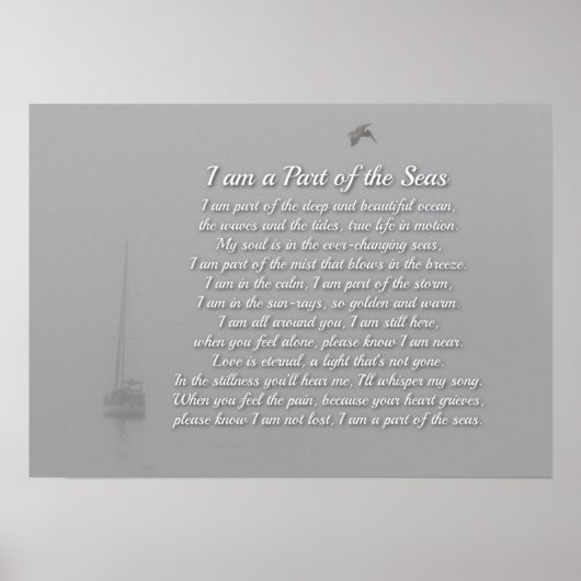 Zee Ocean Spiritueel Sympathie Memorial Sailboat Poster (Voorkant)