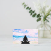 ** Zee Ocean Yoga Beach Mindfulness Meditatie Visitekaartje (Staand voorkant)