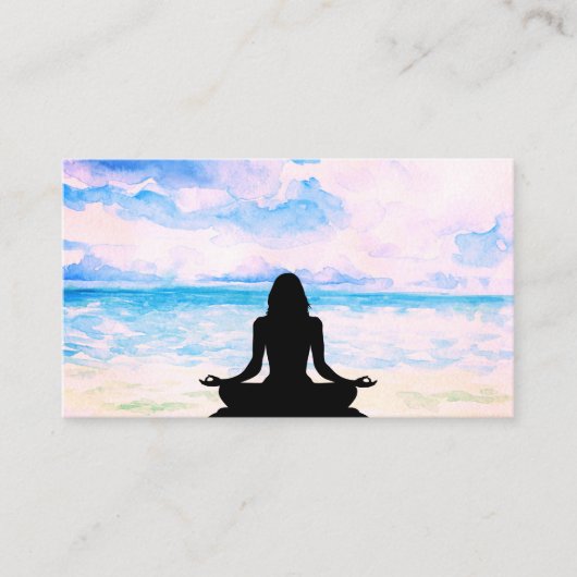 ** Zee Ocean Yoga Beach Mindfulness Meditatie Visitekaartje (Voorkant)