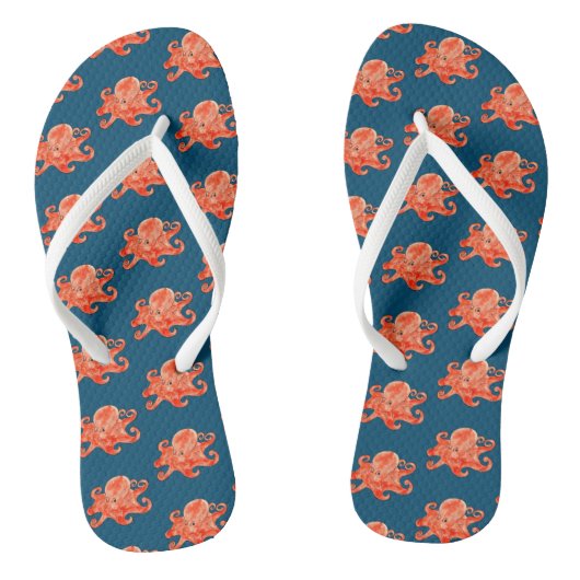 zee octopus patroon teenslippers (Voetbed)