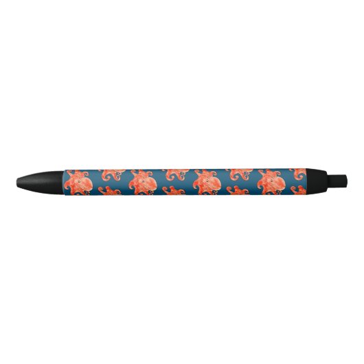 zee octopus patroon zwarte inkt pen (Voorkant)