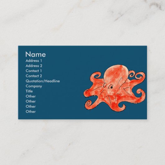 zee octopus visitekaartje (Voorkant)