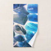 Zee oester shell, kleuren veranderd blauw in grijs bad handdoek (Handdoek)